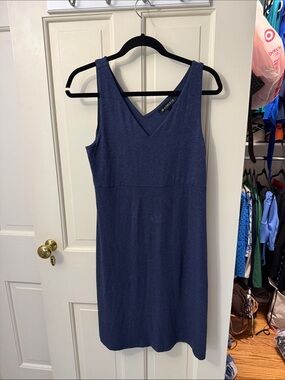 Athleta Navy V-Neck Santorini Midi Dress